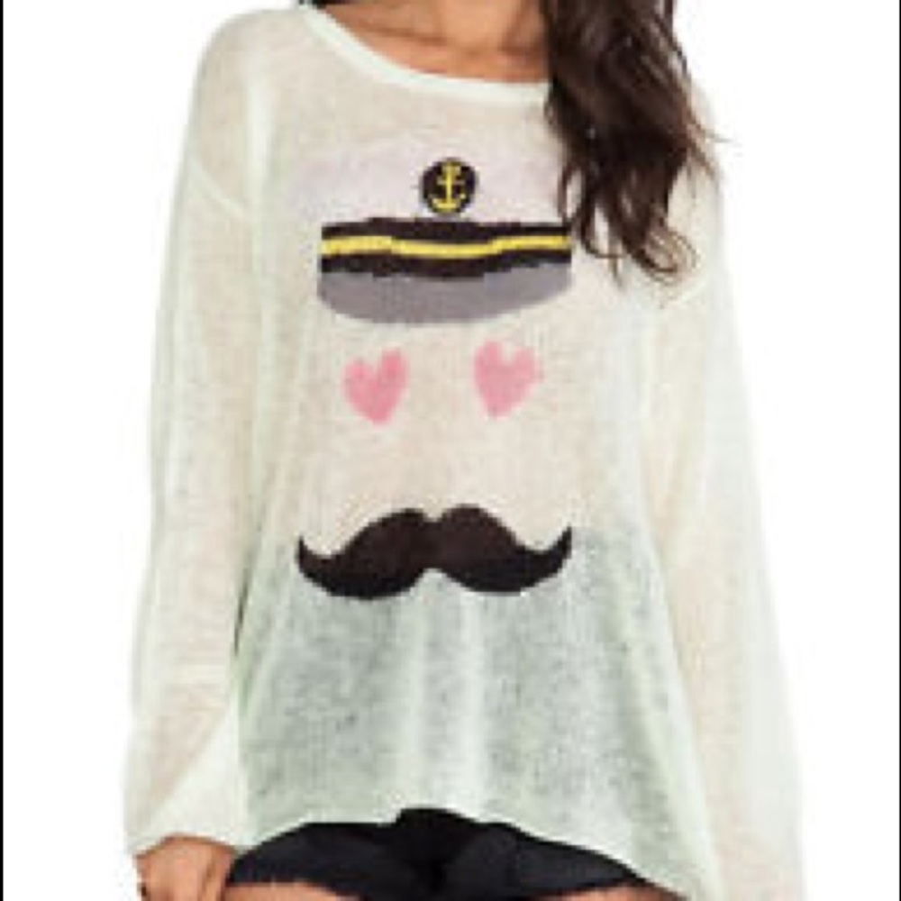 Mint green wild fox sweater